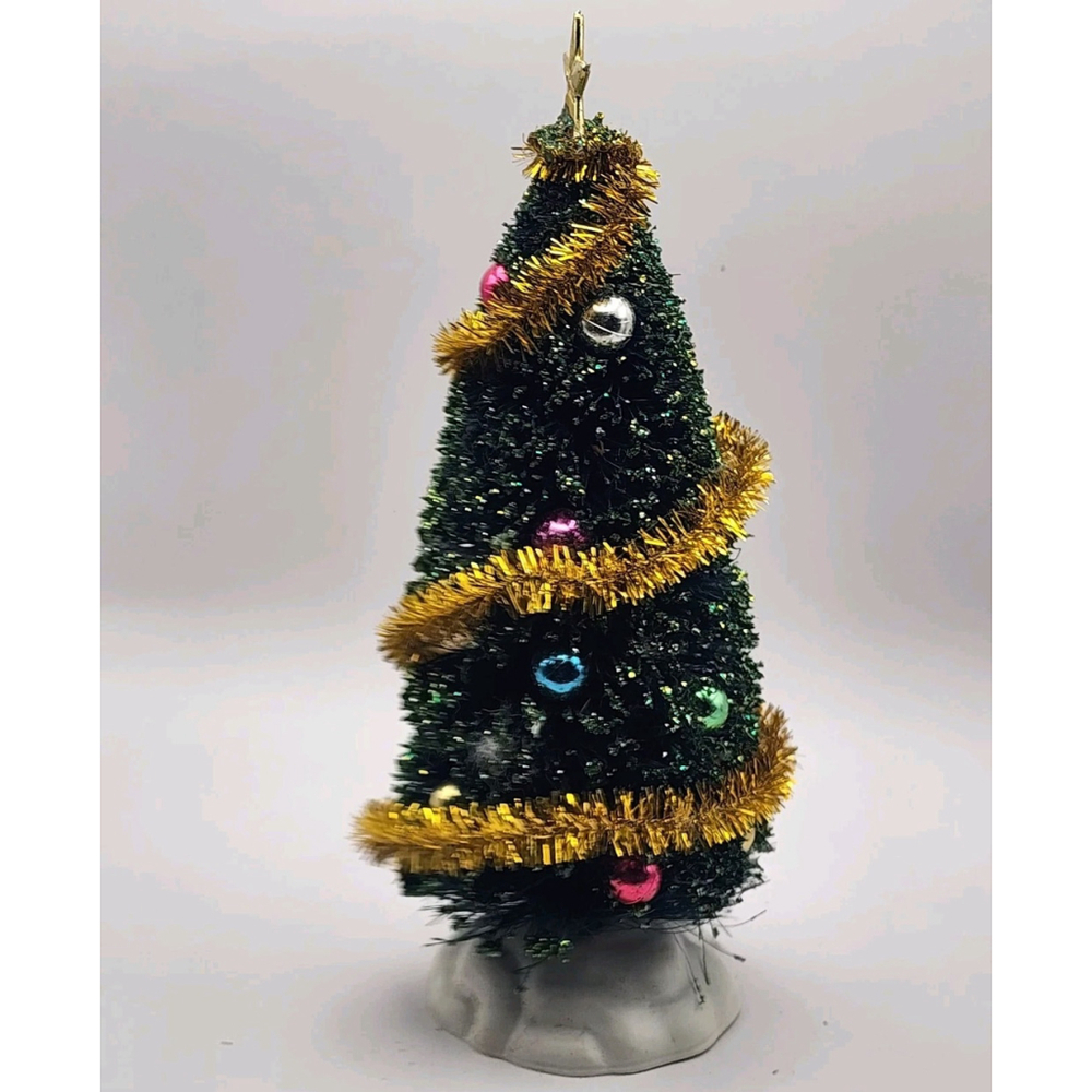 Christmas Lemax Village 14884 Sparkling Green Christmas Tree 6" Medium